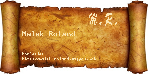 Malek Roland névjegykártya